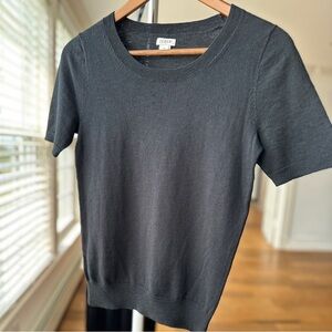 J. Crew knit top with short sleeves & crew neckline. Cotton & acrylic blend.